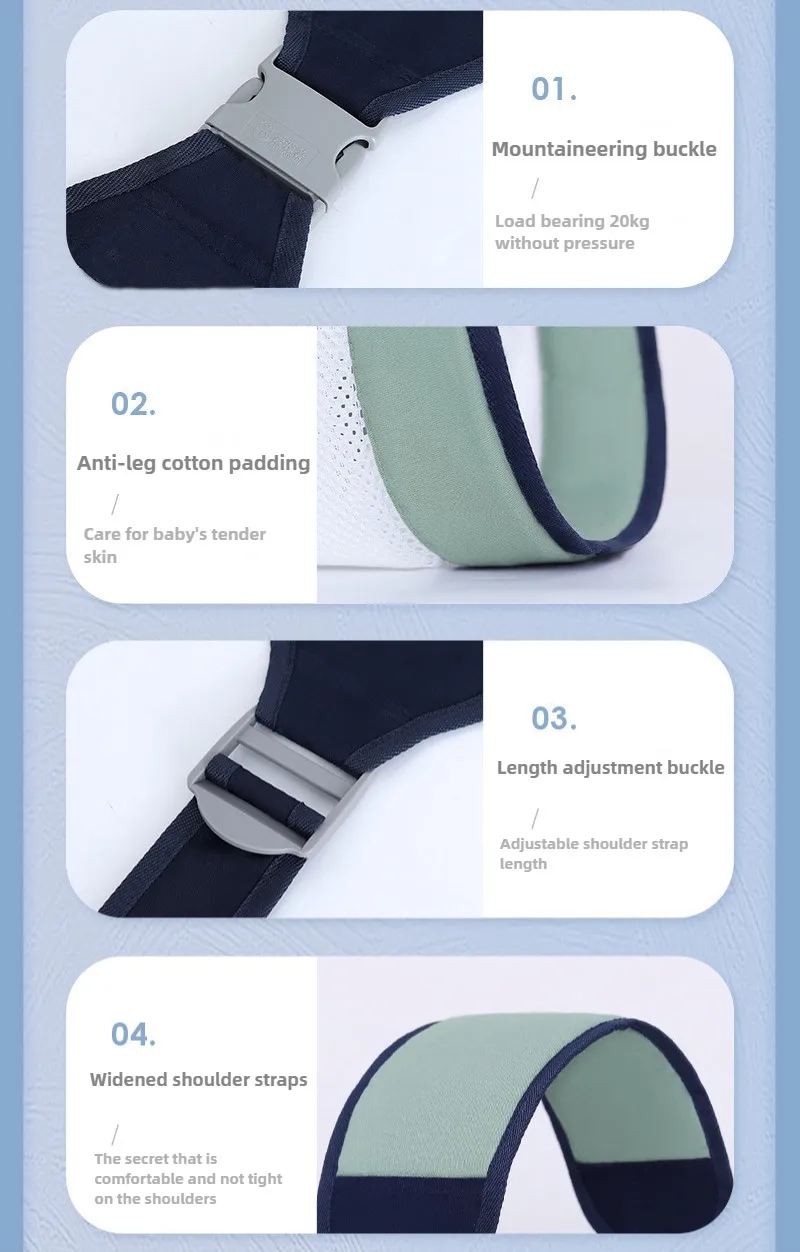 Adjustable Baby Carrier 7-44lbs Breathable Mesh for Toddler Travel & Daily Use 10