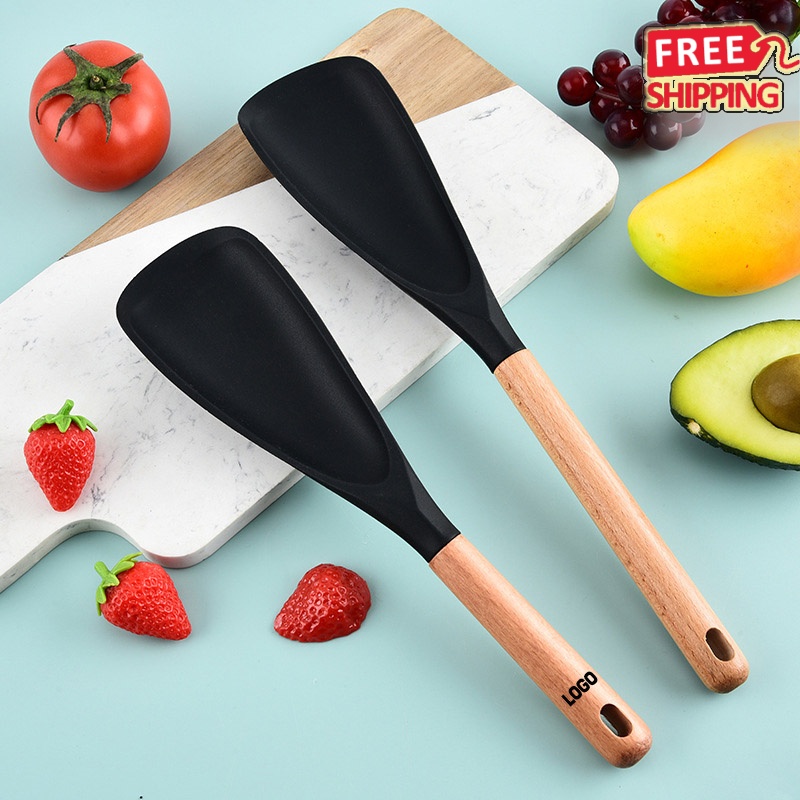 Silicone Cooking Spoon with Wooden Handle 3