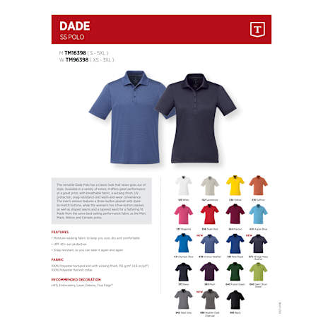 Women's DADE Short Sleeve Polo 650