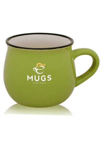 12 oz. Two Tone Glossy Pottery Coffee Mugs 11