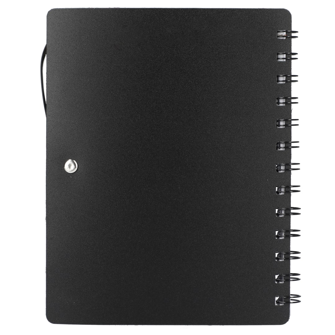 5" x 7" Recycled Dual Pocket Spiral Notebook w Pen 9