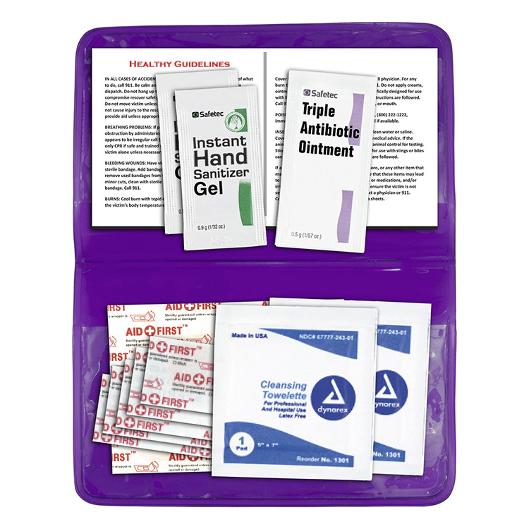"Delilah" 12 Piece First Aid Kit In Colorful Vinyl Pouch 39