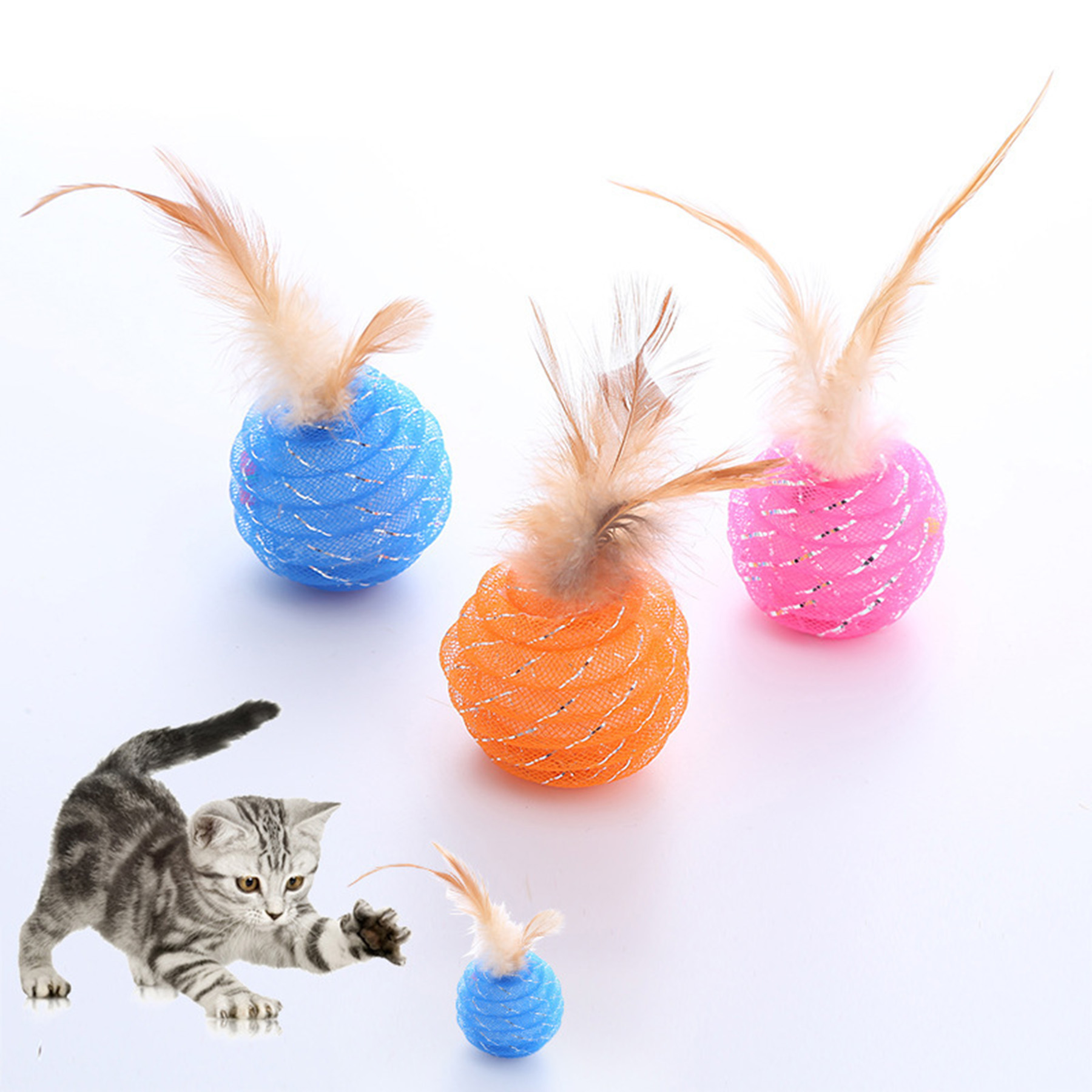 Pet Cat Feather Ball Toy 2