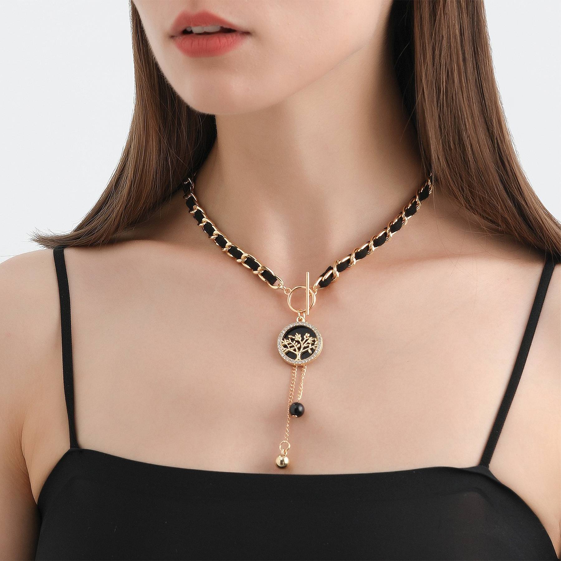 Fleece Black love tassel necklace 8