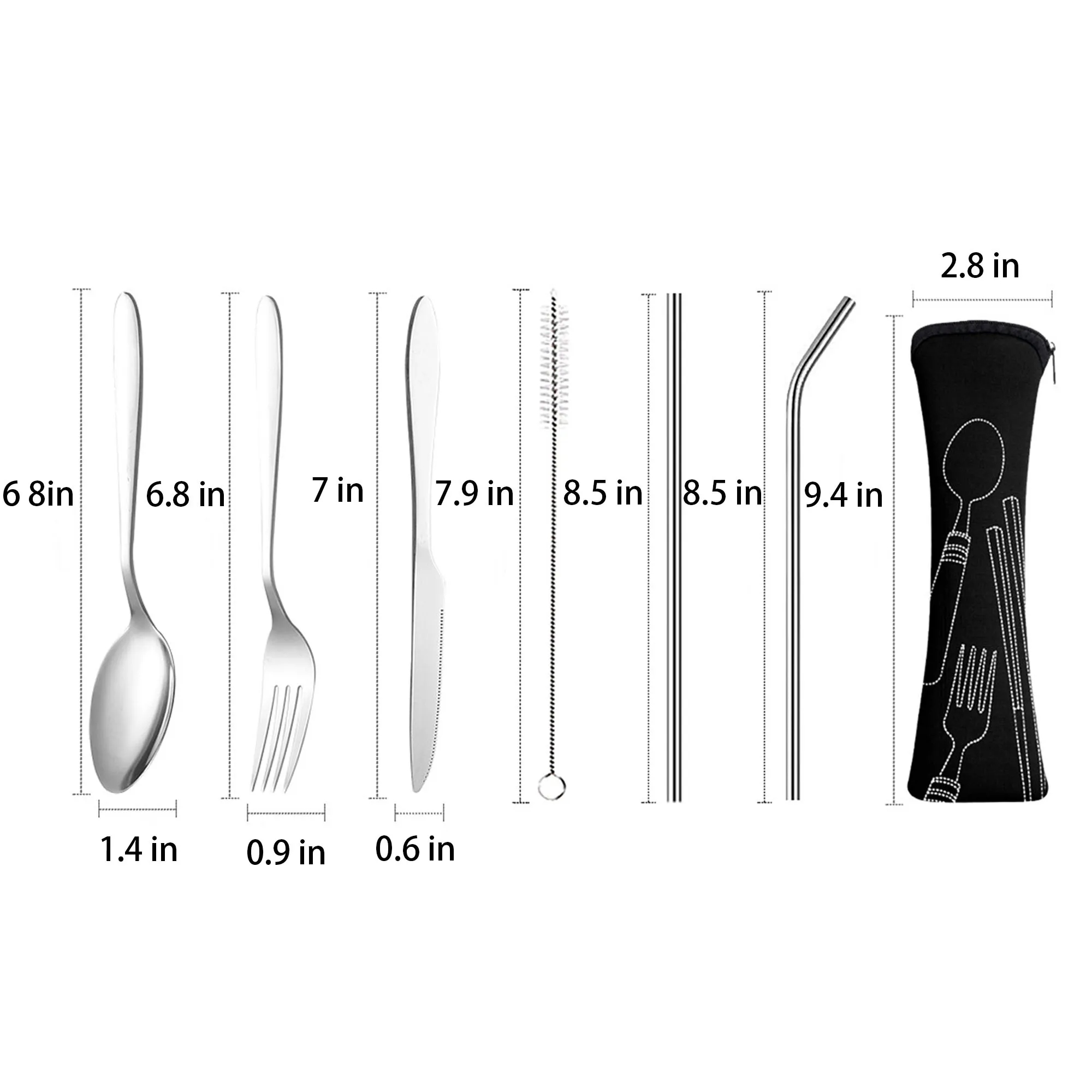 Reusable Travel Cutlery Flatware Set 10