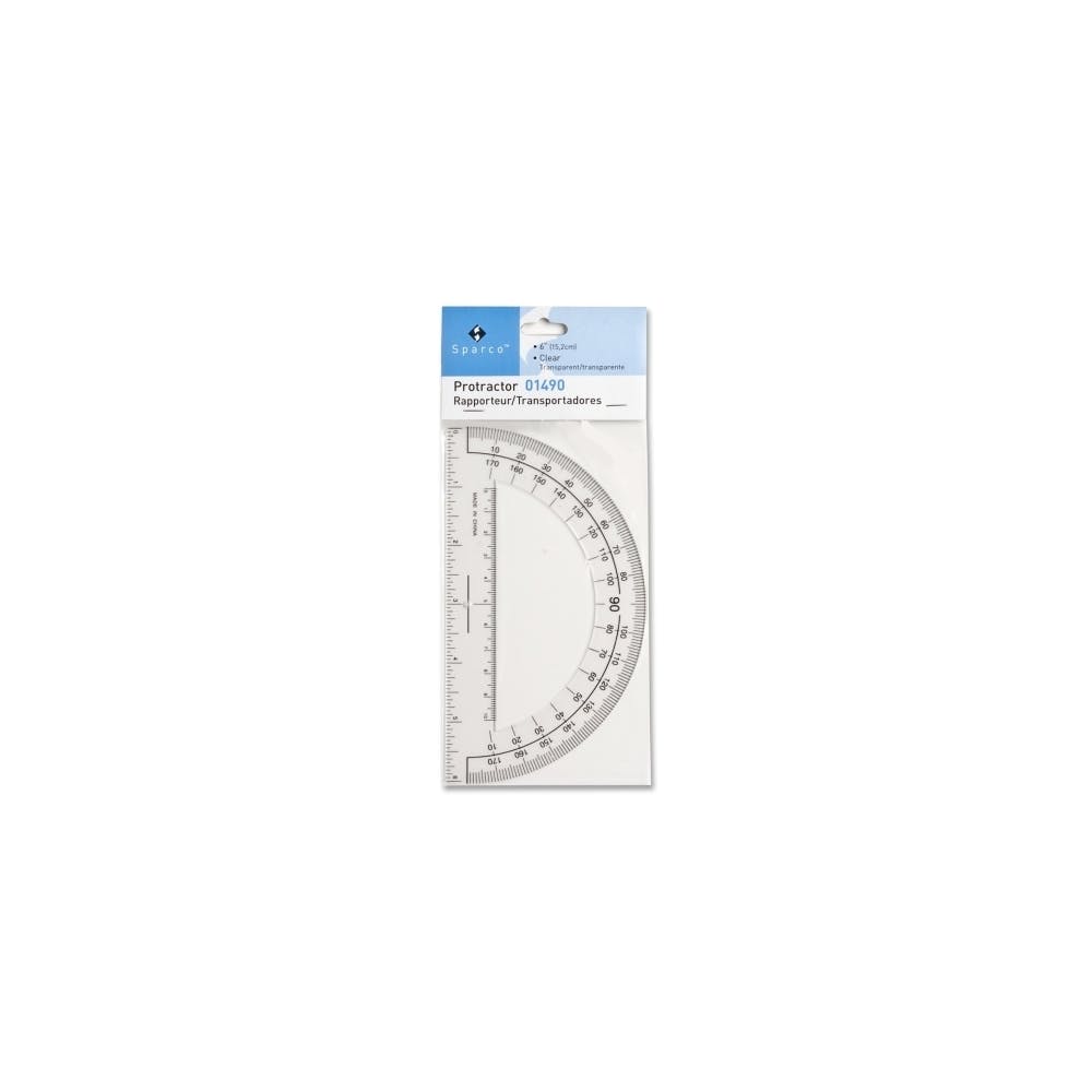 Plastic Protractors - 6" Long Clear 1