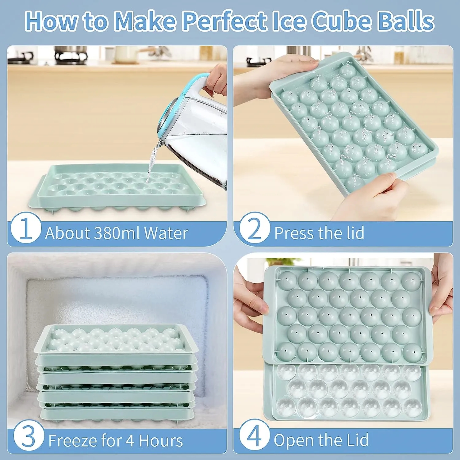 Round Ice Cube Tray- 33X2 PCS 3