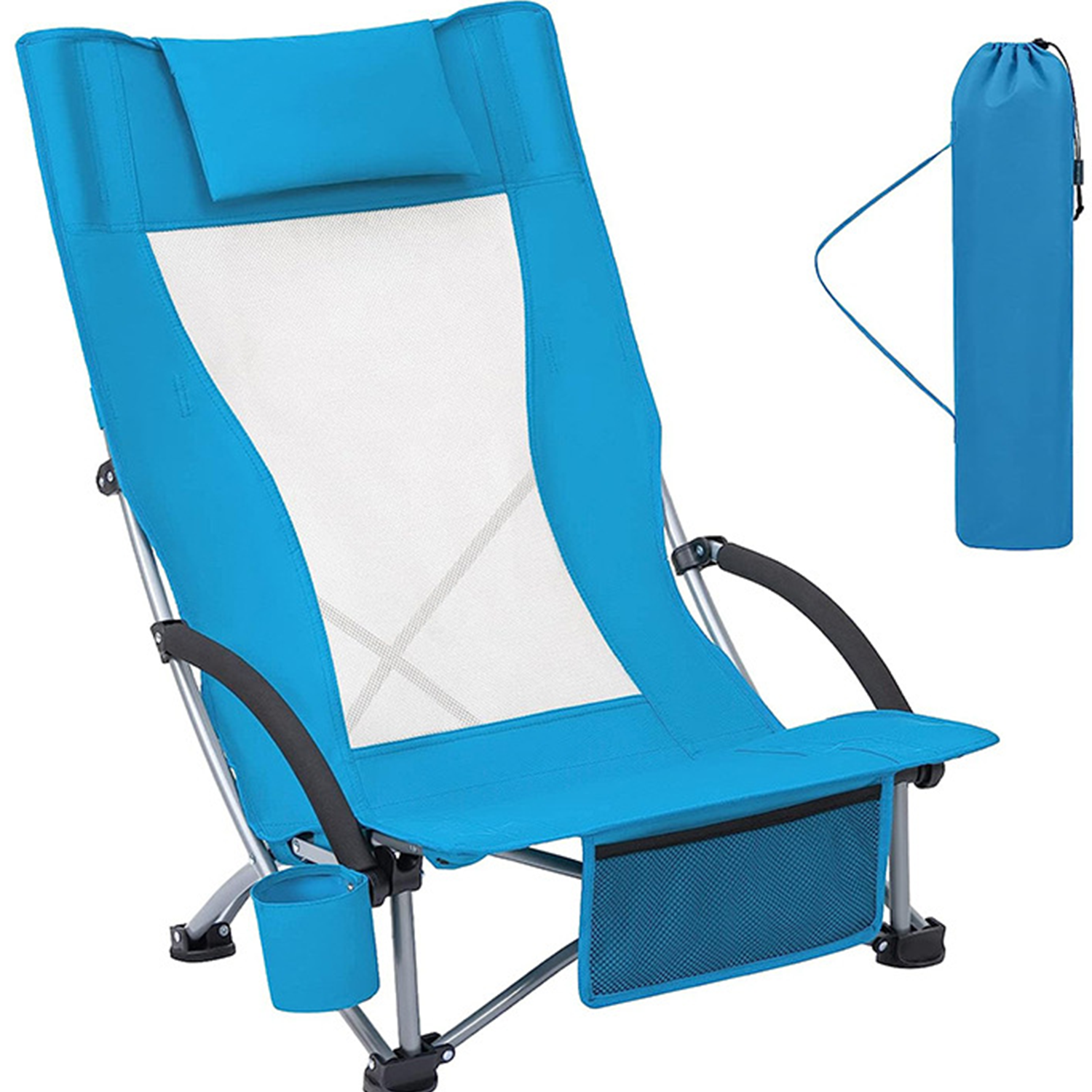 Aluminum Frame Adjustable Reclining Beach Chair 2