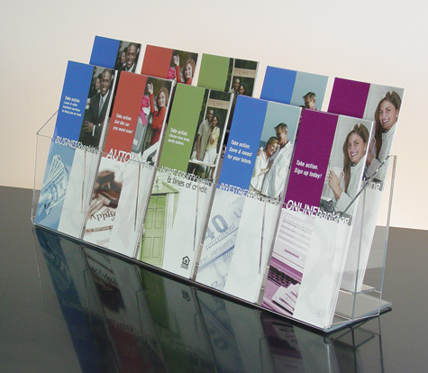 2 tiered 10 pocket Countertop Brochure Holder
