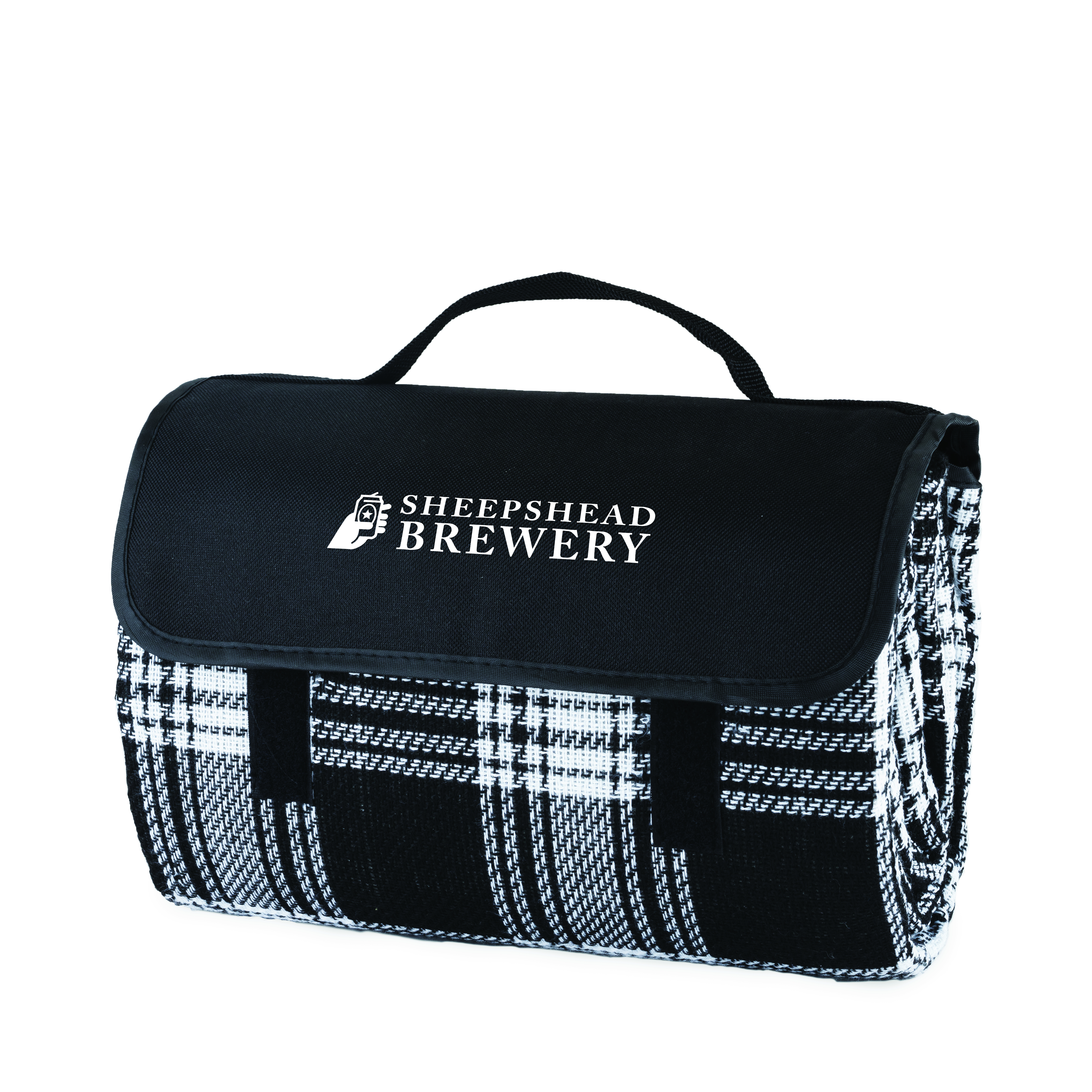 True® Dine™ Picnic Blanket in Black Plaid