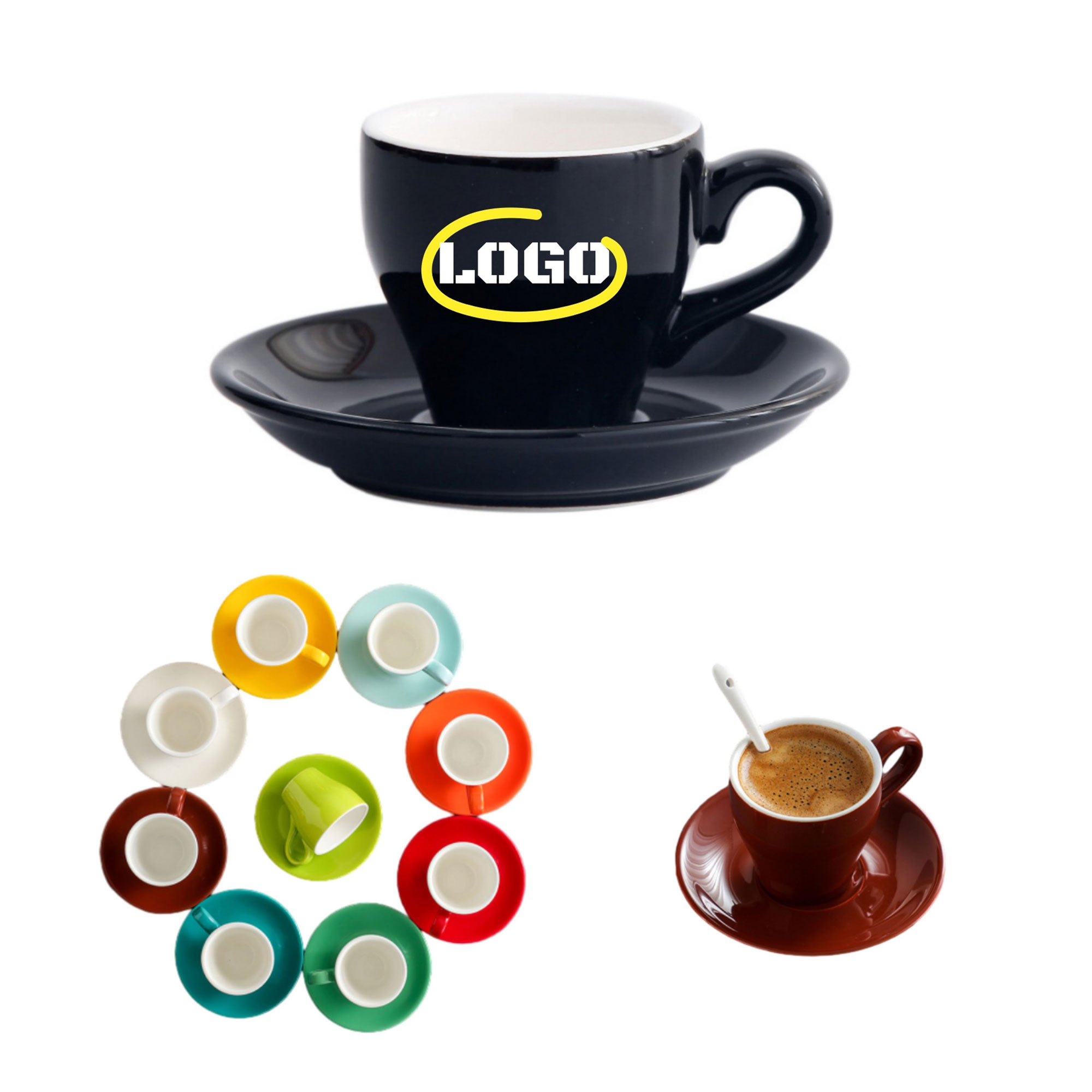 2.7oz Espresso Coffee Cup European Style Set 10