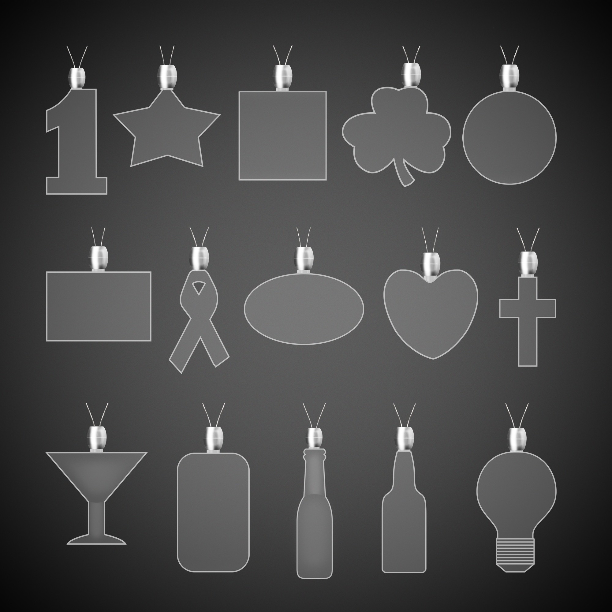 Rectangle Green Light-Up Acrylic Pendant Necklace 5