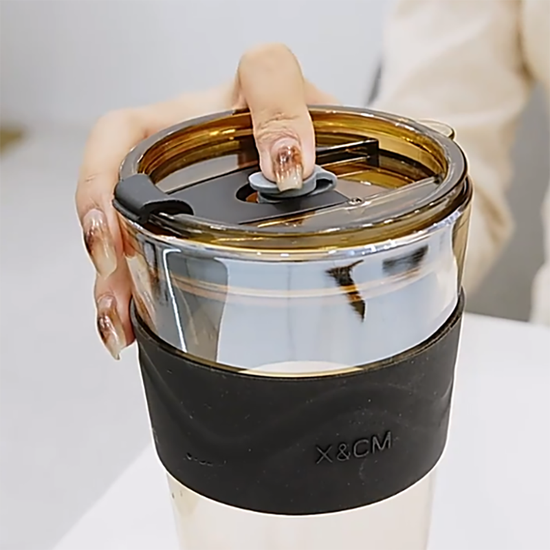 2 in 1 Heat Resistant Glass w/ Stainless Steel Straw 8