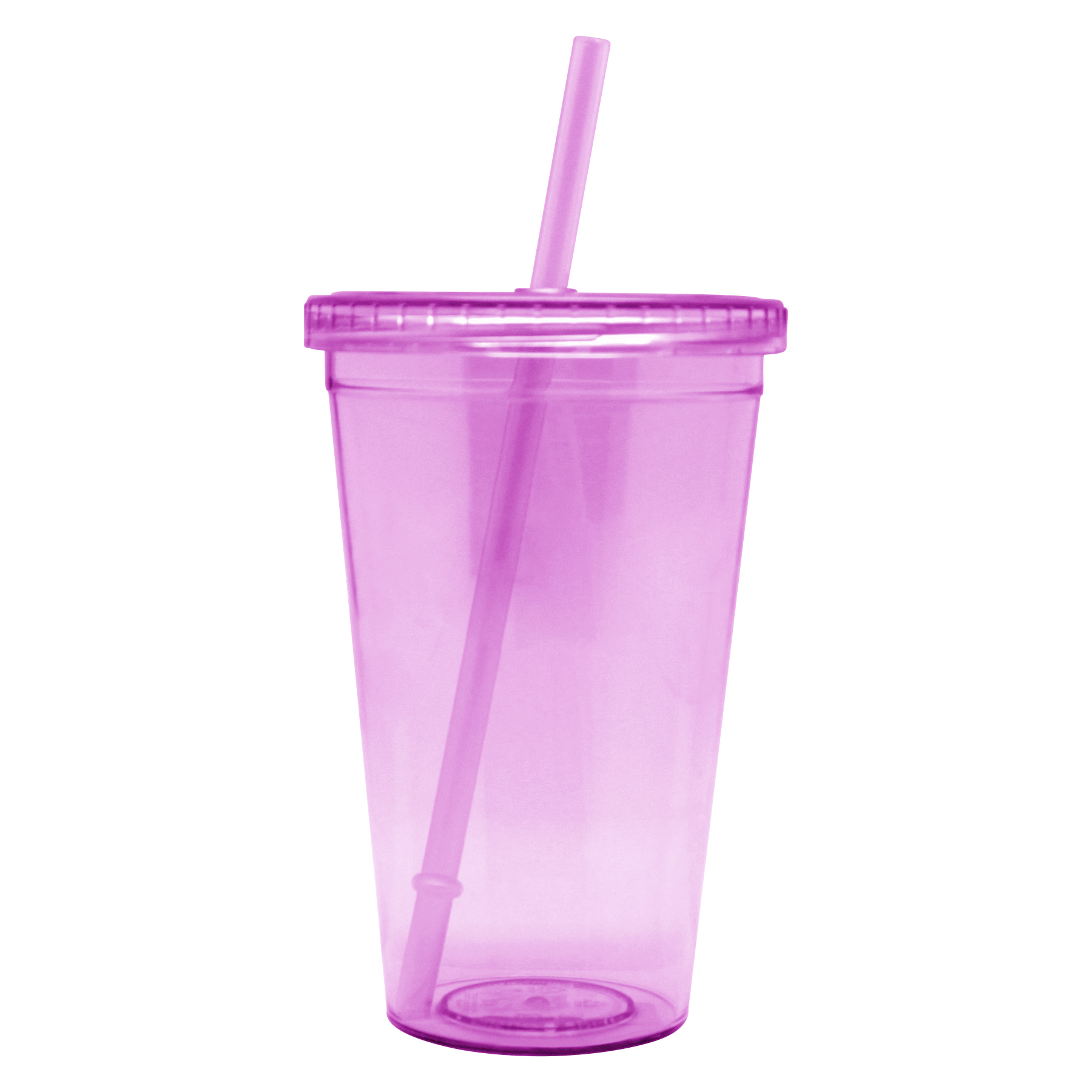 Double Wall Clear Plastic Cup With Lid And Straw 12