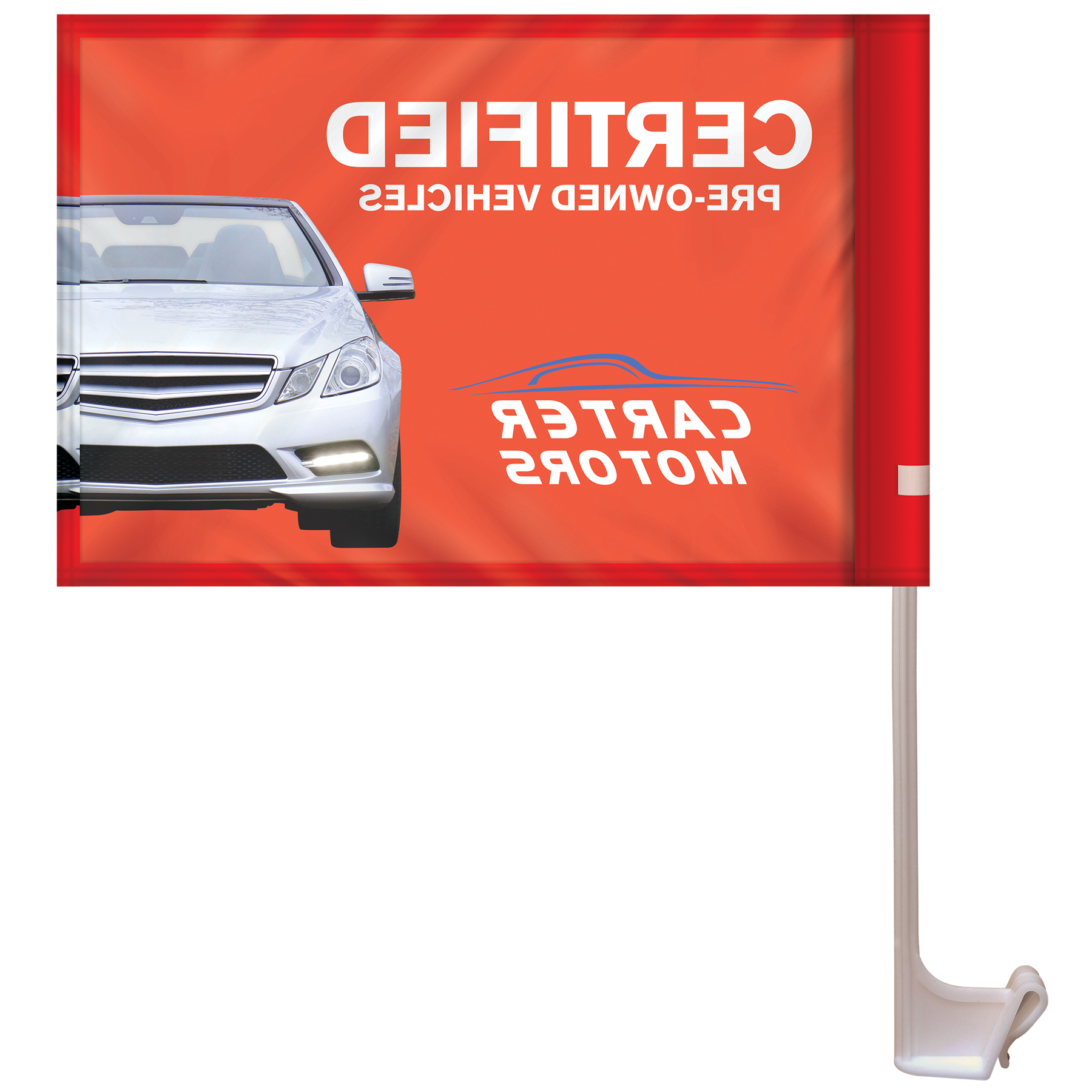 7.5" x 10.5" Stationary Use Single Reverse KP Car Flag 2