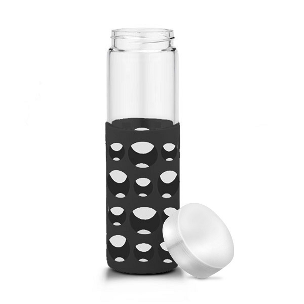 20 oz Silicone Round Cutouts Glass Bottle 20