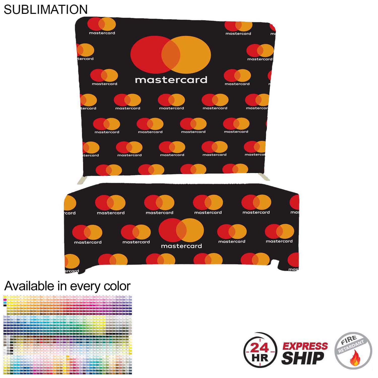 24Hr Express Ship- Tradeshow Booth Package, 8' EuroFit Tension Fabric Display & PREMIUM 6'Tablecloth 11