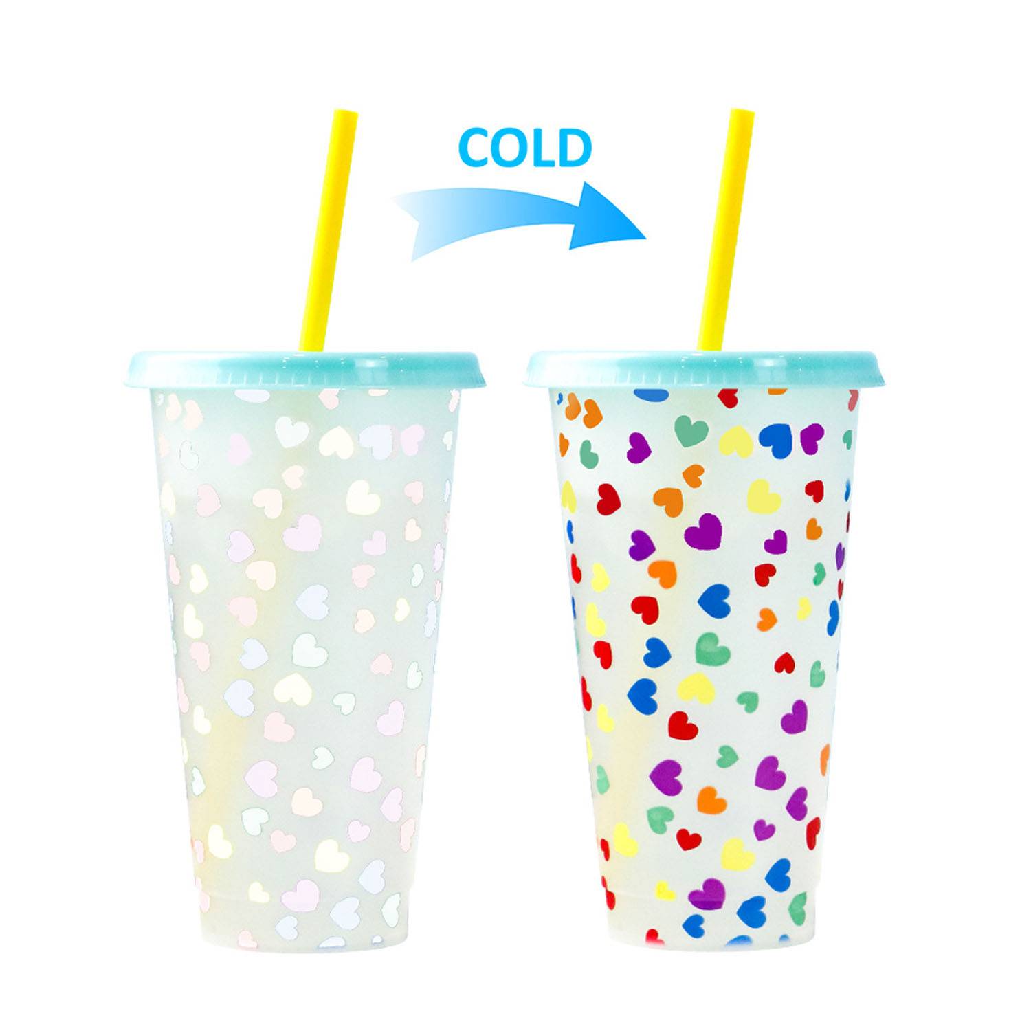 24oz Reusable Color Changing Plastic Cold Drink Cup 3