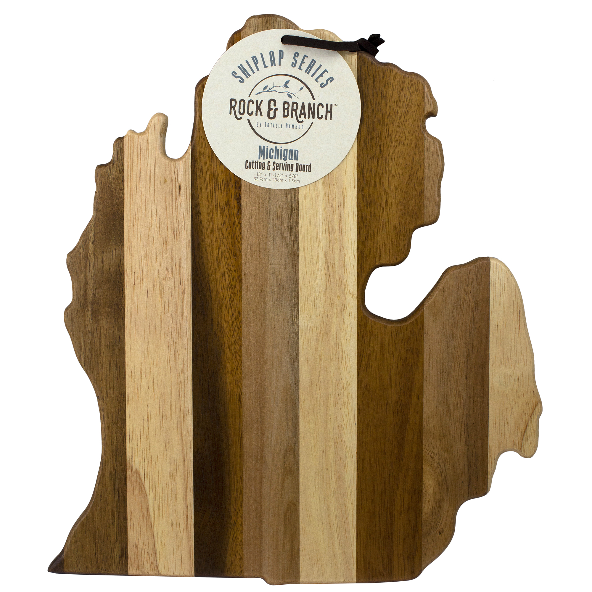 Rock & Branch® Shiplap Series Michigan State Shaped Wood Serving and Cutting Board 4