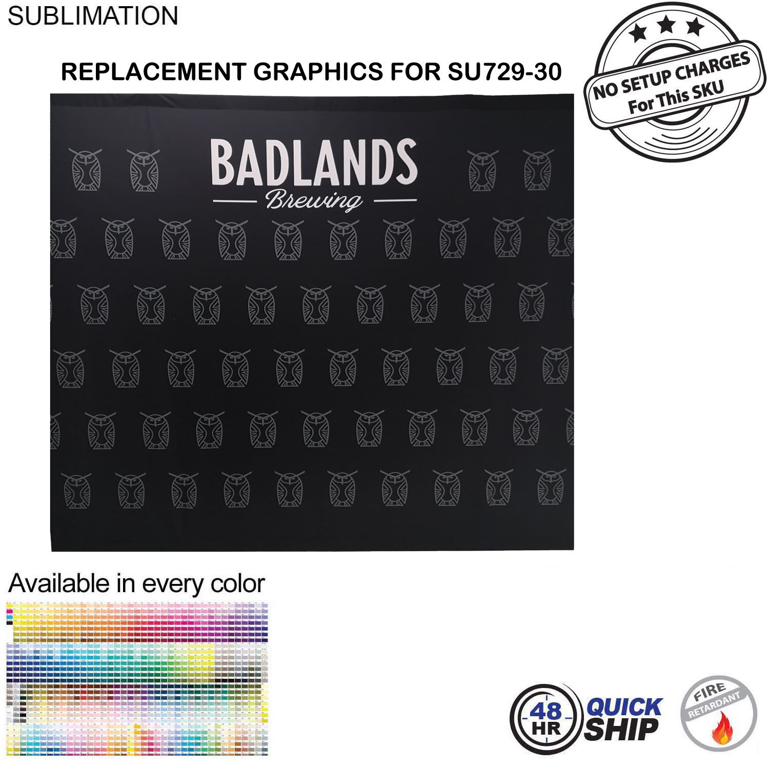 48 Hr Quick Ship - Replacement Graphics Single sided 10'w x 8'h with pole pocket top and bottom 2