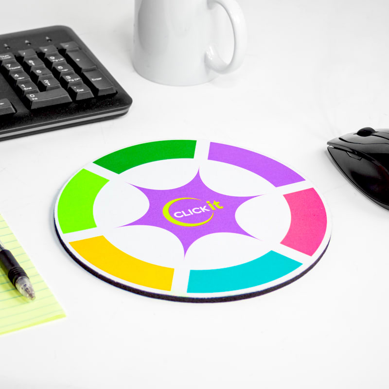 Fluorescent Neon Custom Printed Round Mouse Pads 3