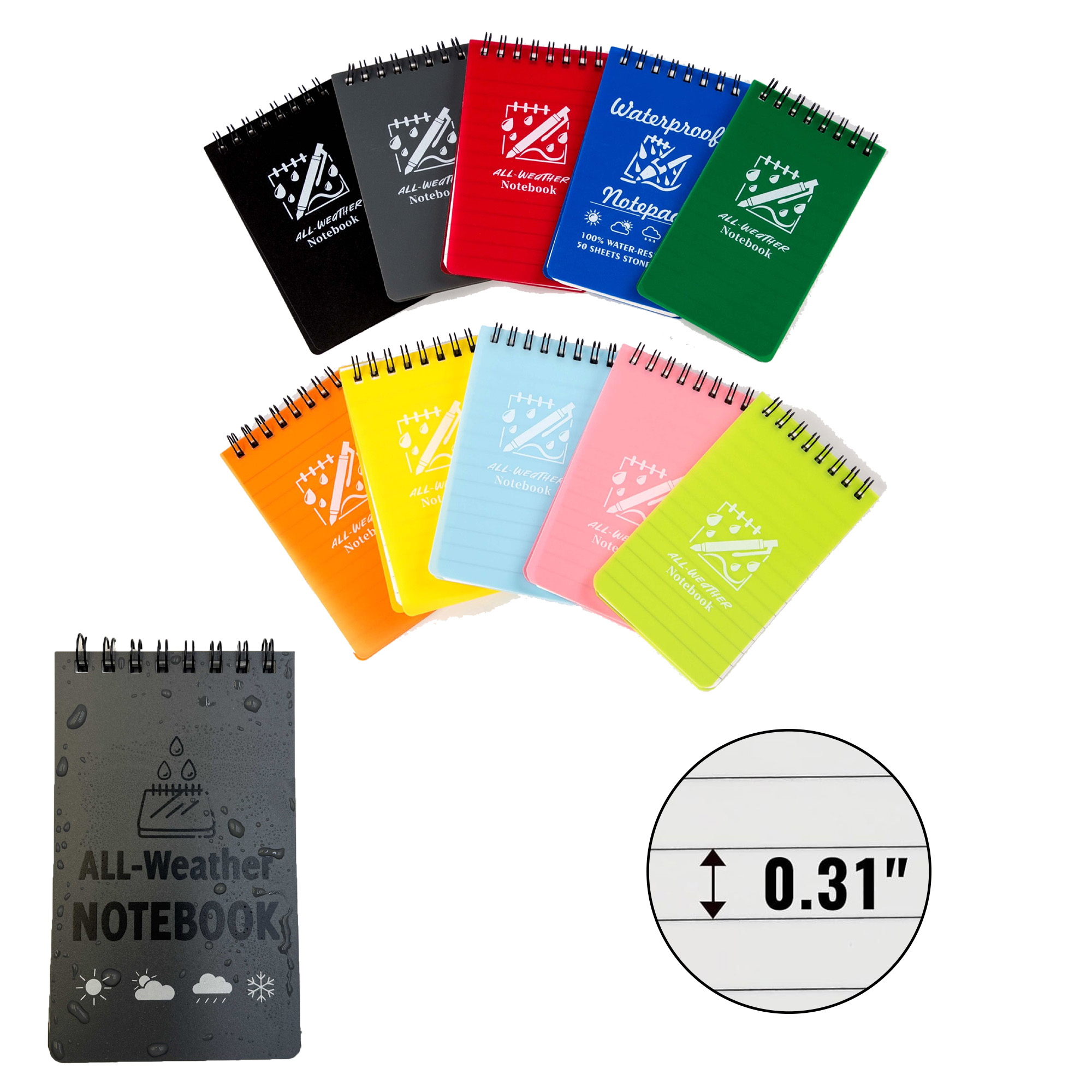 Mini Spiral Waterproof Pocket Notebook 1