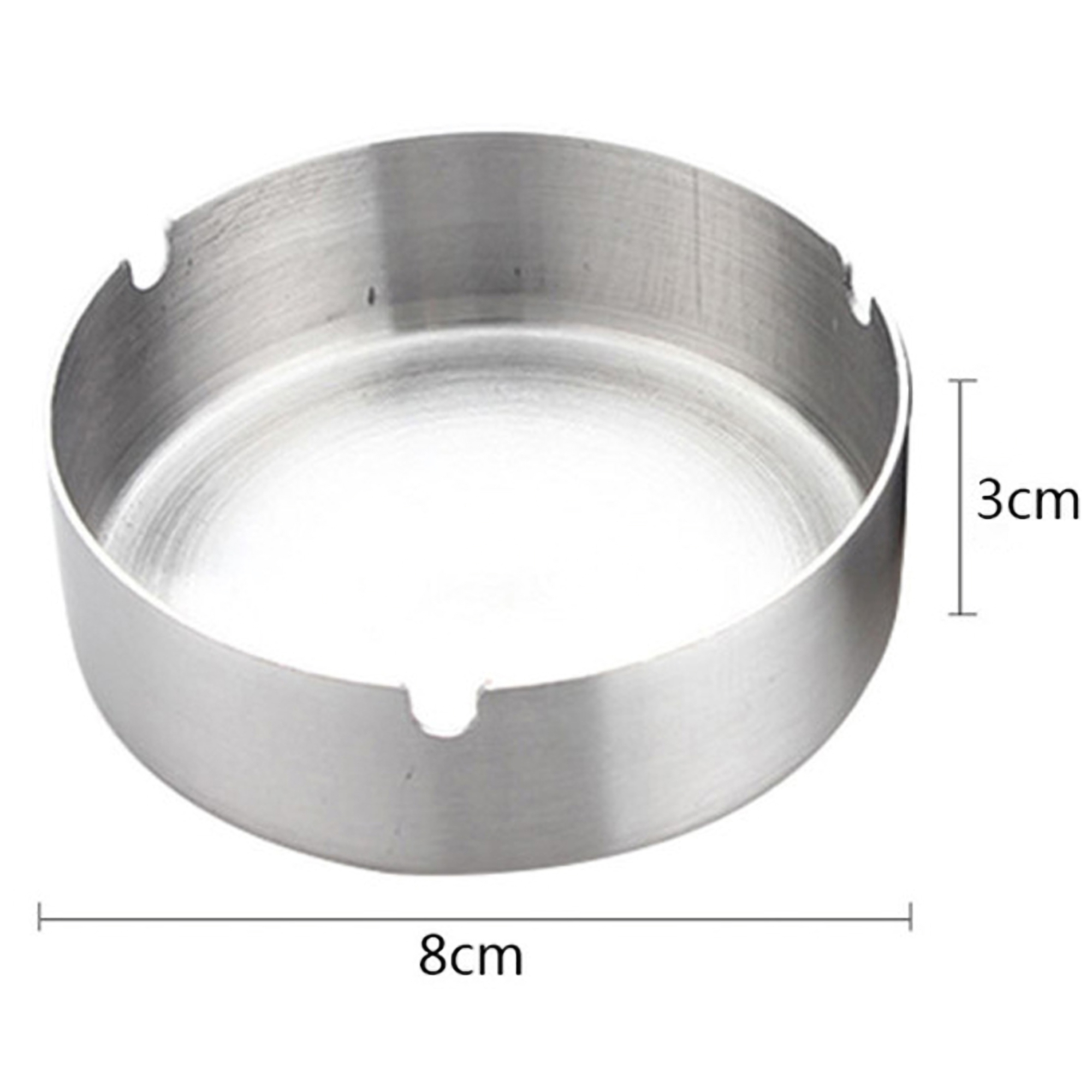 Stainless Steel Round Ashtray 3.15" 3
