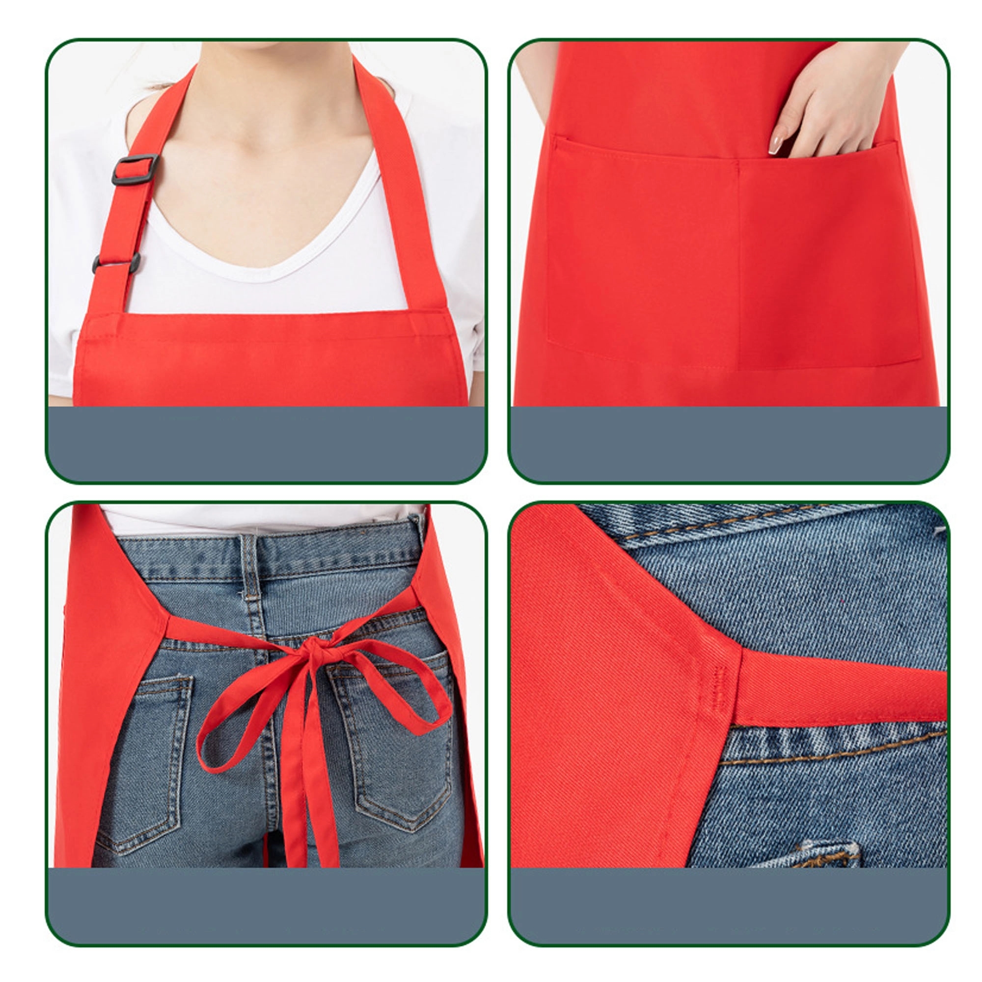 Waterproof Bib Apron with Pockets 3