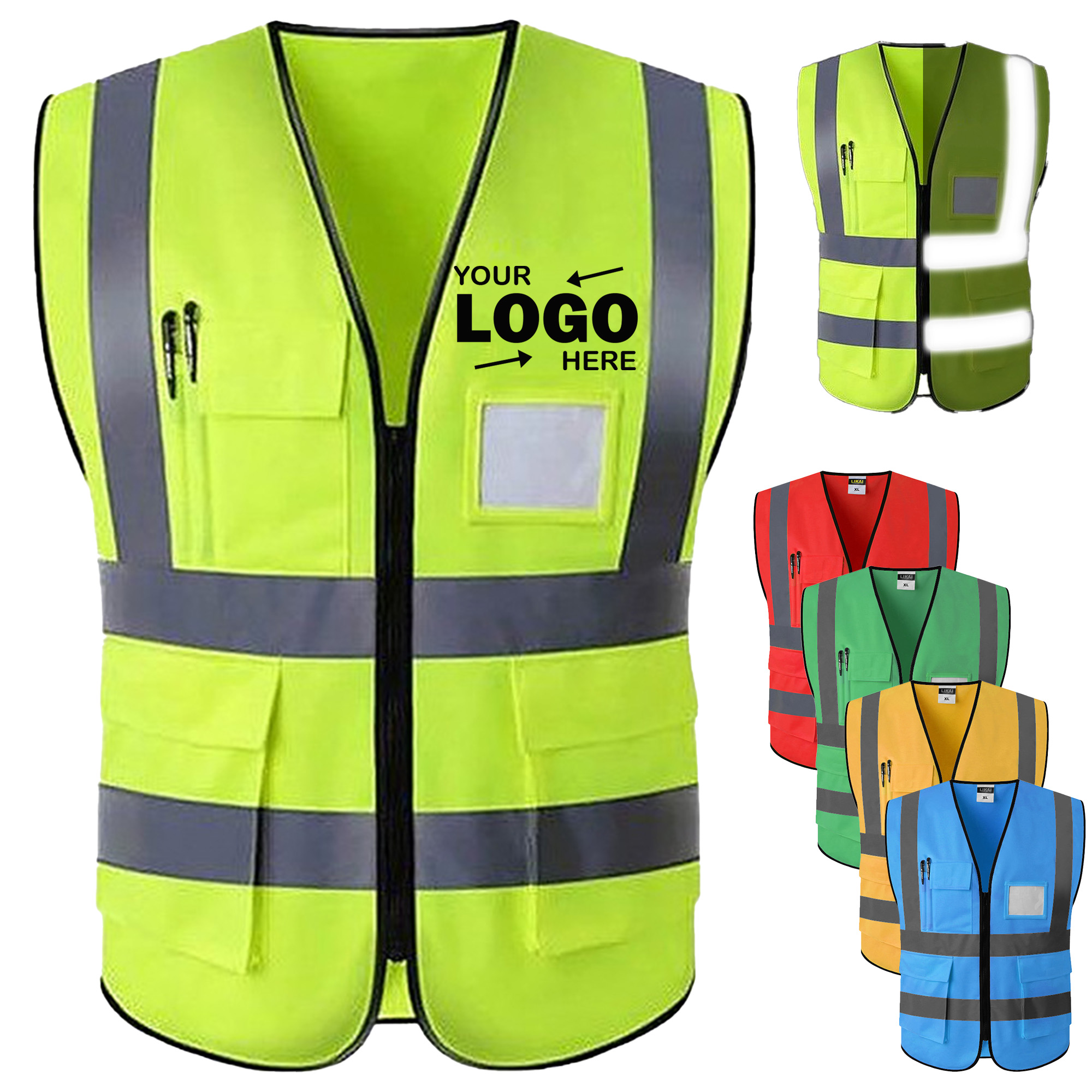Premium Reflective Safety Vest With Multiple Pockets And Card Holder 2