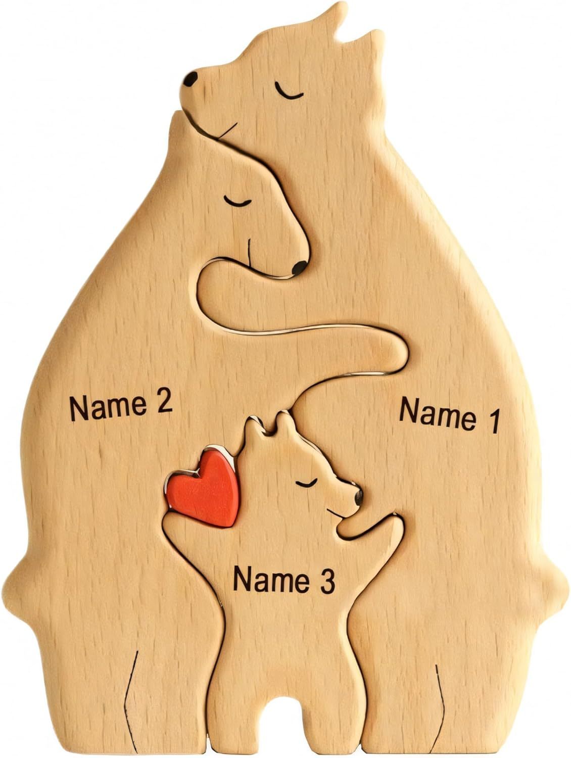 Wooden Bear Family Puzzle Ornament 2