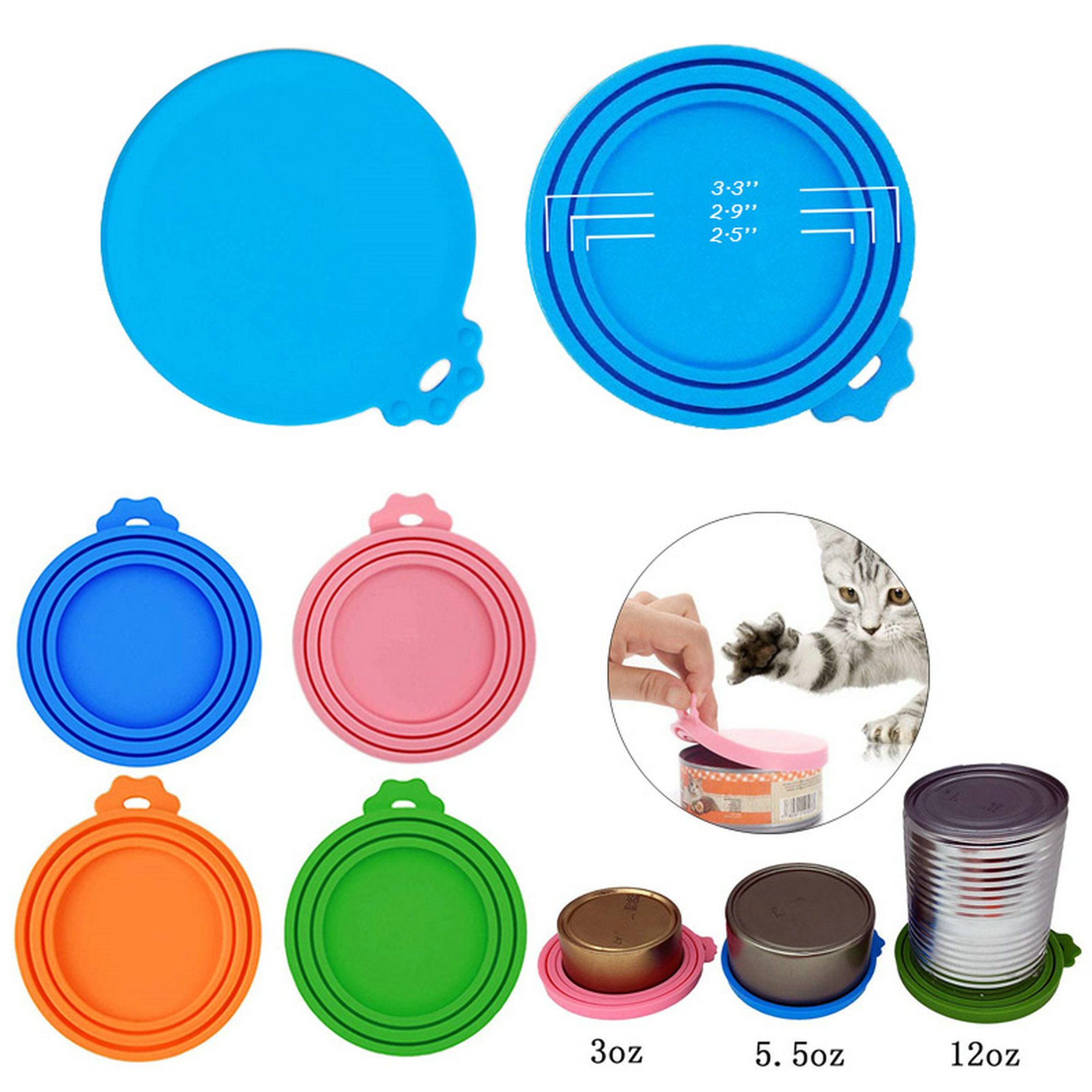 Silicone Can Cover Dog Cat Pet Food Can Lid 2