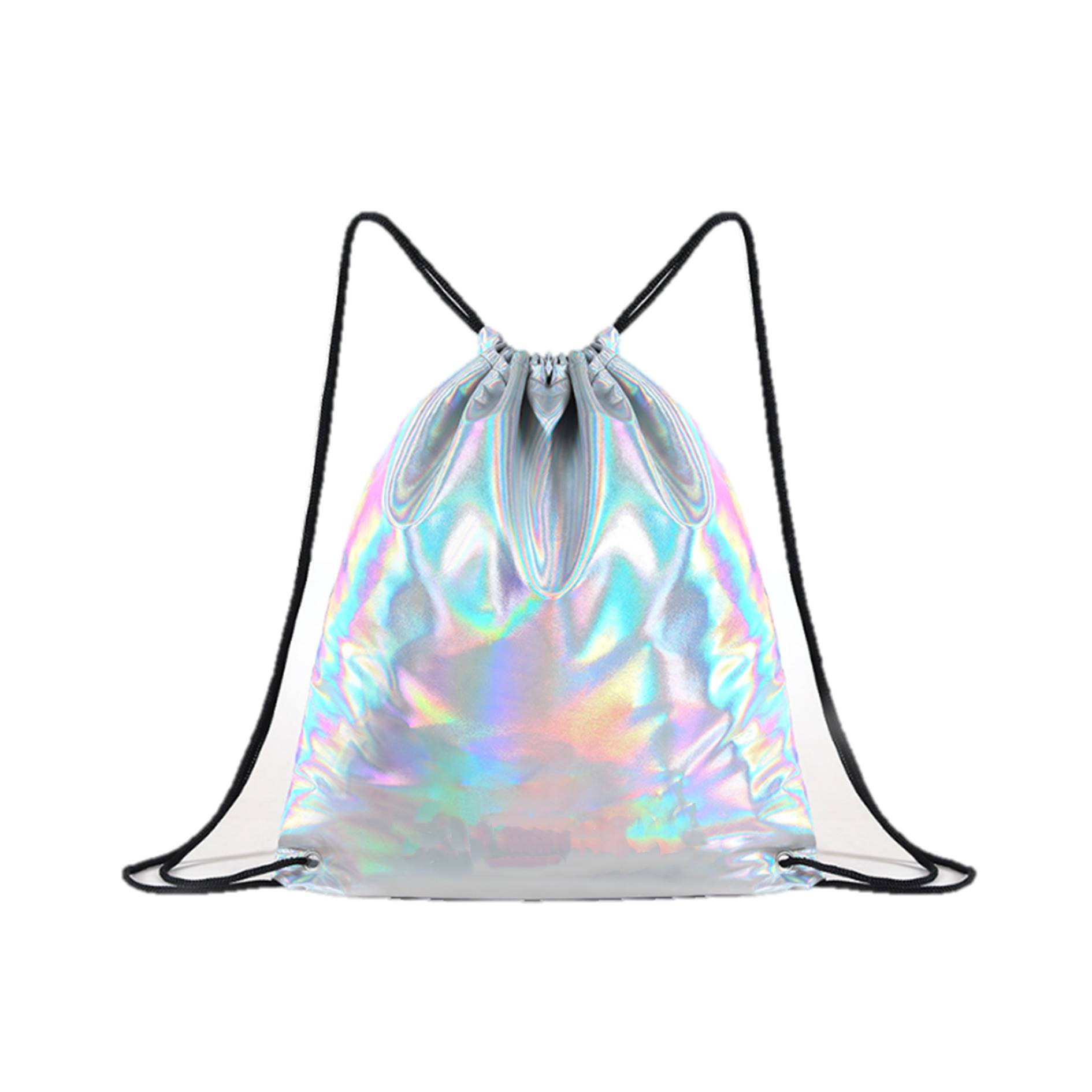 Holographic Laser PU Drawstring Backpack 1