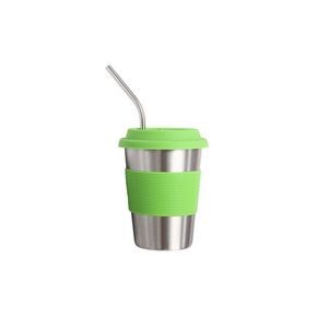 300ml Stainless Steel Cup with Silicone Lid And Straw 23