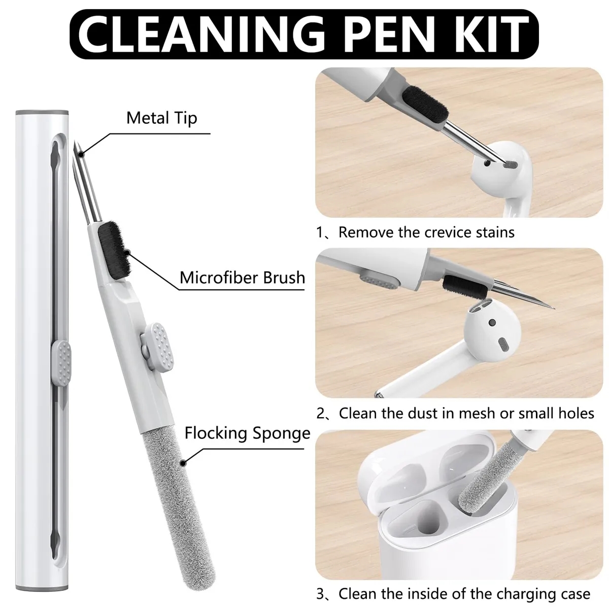 Airpods Case Cover 2&1 with Cleaner Kit 4