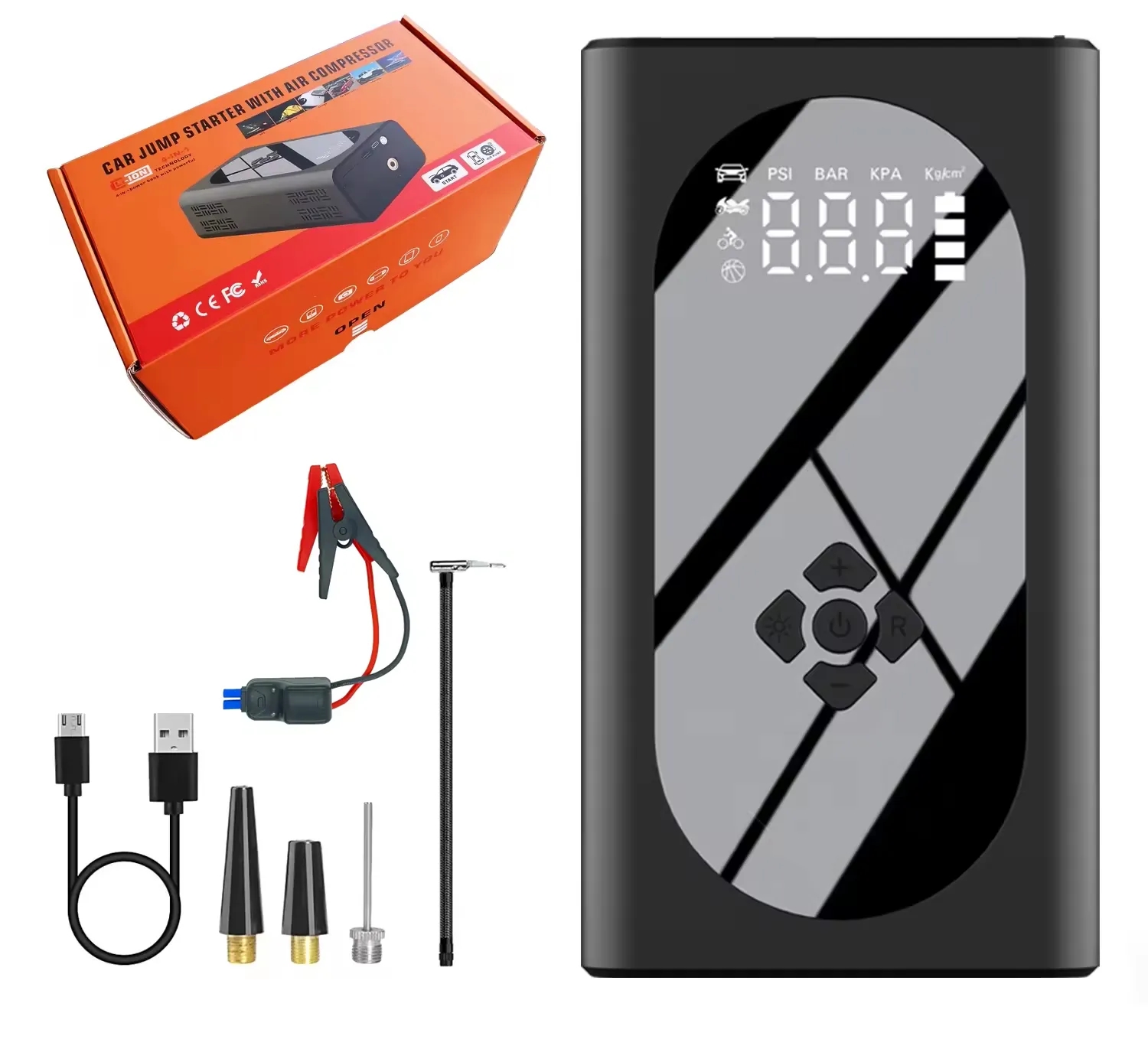 3000A Peak Auto Jump Starter w/ 150PSI Digital Tire Inflator 6