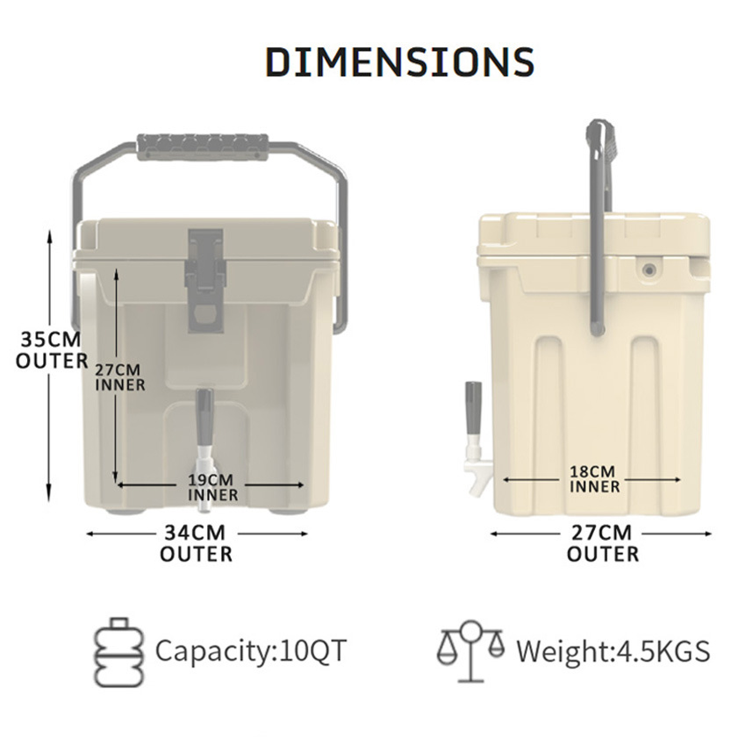 2.5 Gallon Insulated Box Ice Bucket 6