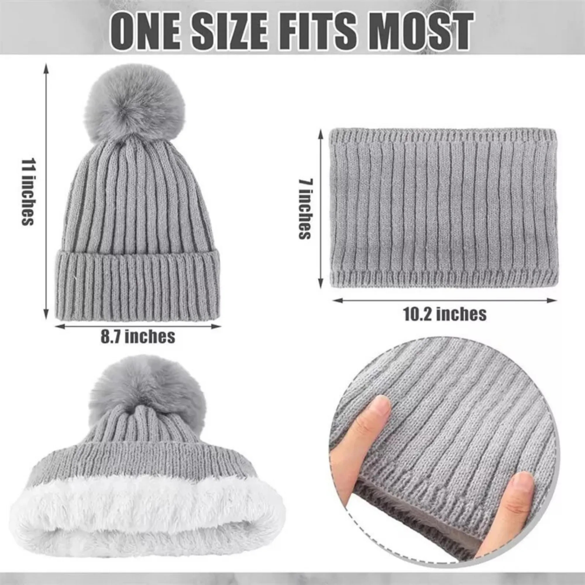 3 In 1 Winter Hat Gloves Scarf Set 2