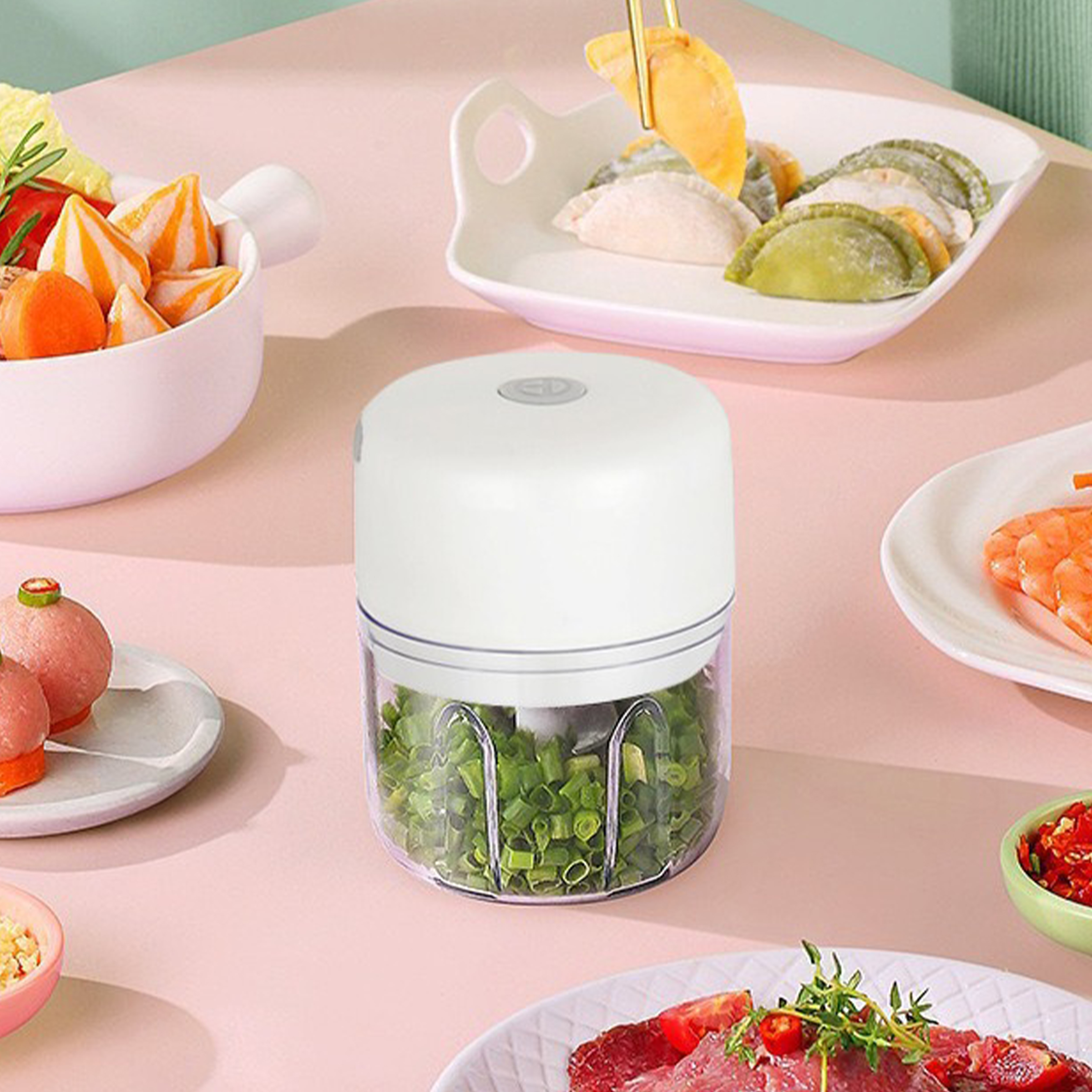 8.5Oz Multi Functional Electric Garlic Chopper 5