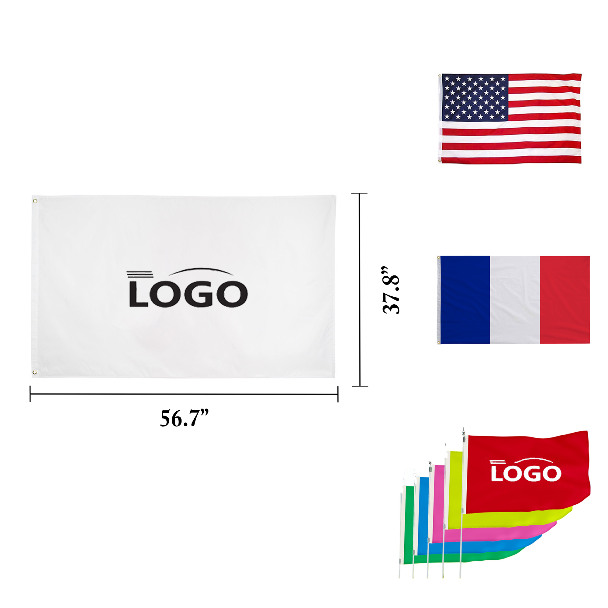 Custom Full Color 567x378 Double Sided Flag 2