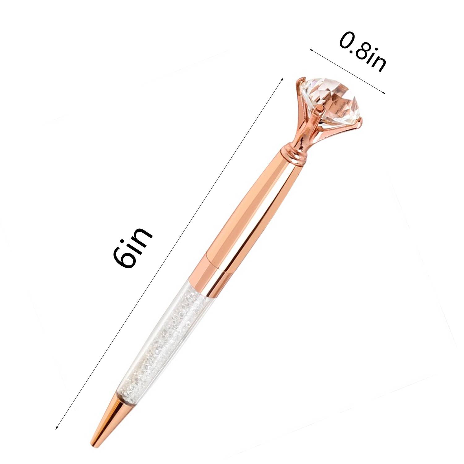 Crystal Diamond Metal Ballpoint Pen With Black Ink 3