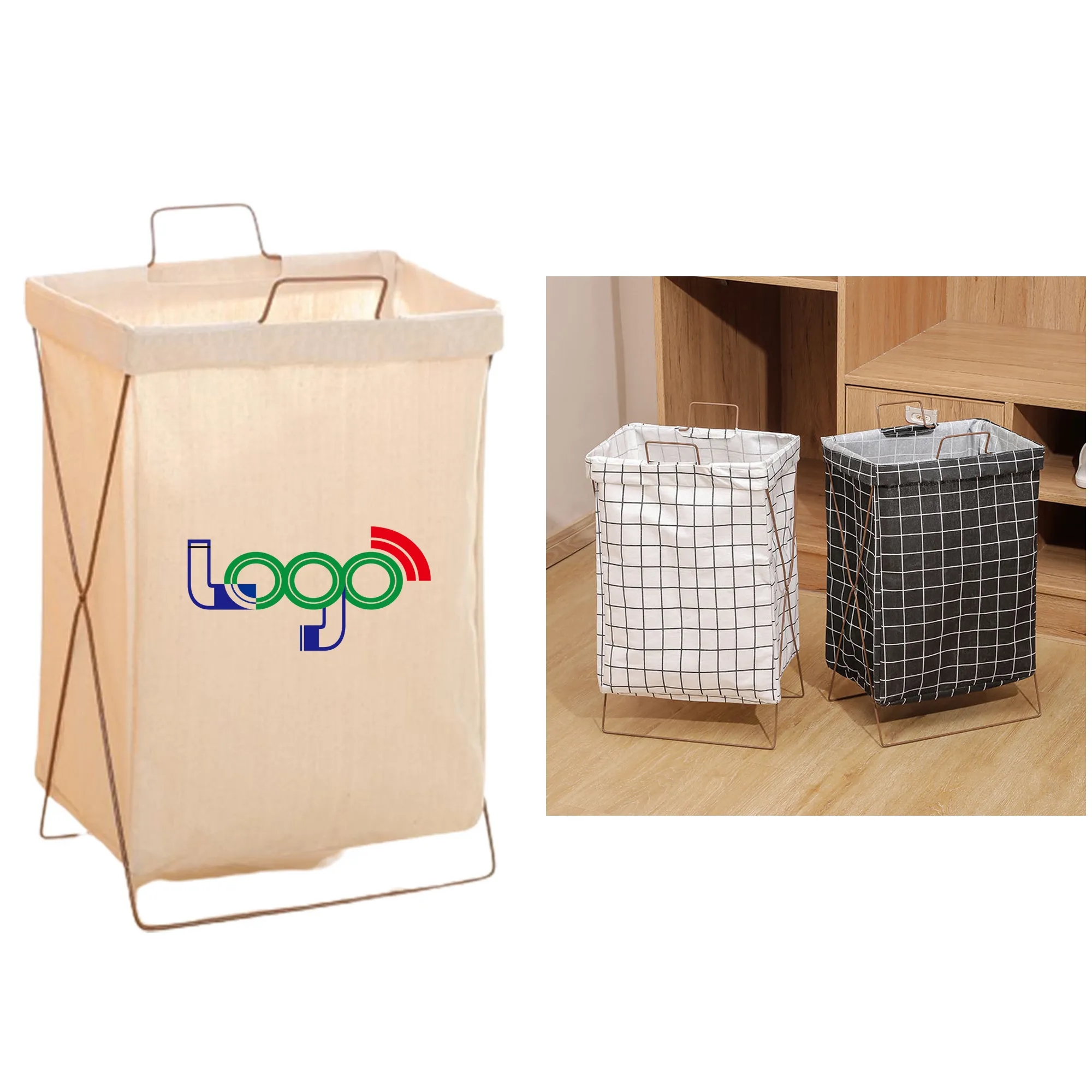 Folding Laundry Basket With Long Handle 2