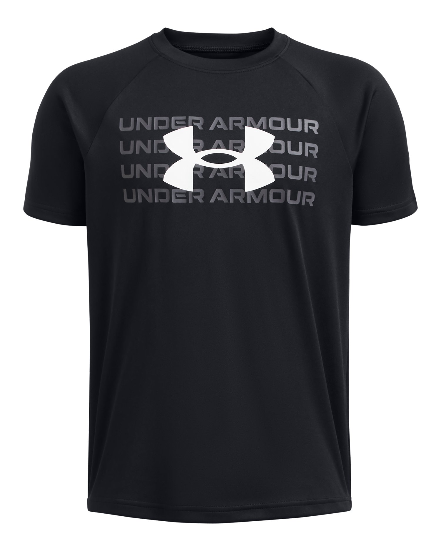 UA Tech Wordmark Logo Boys' Short Sleeve 2