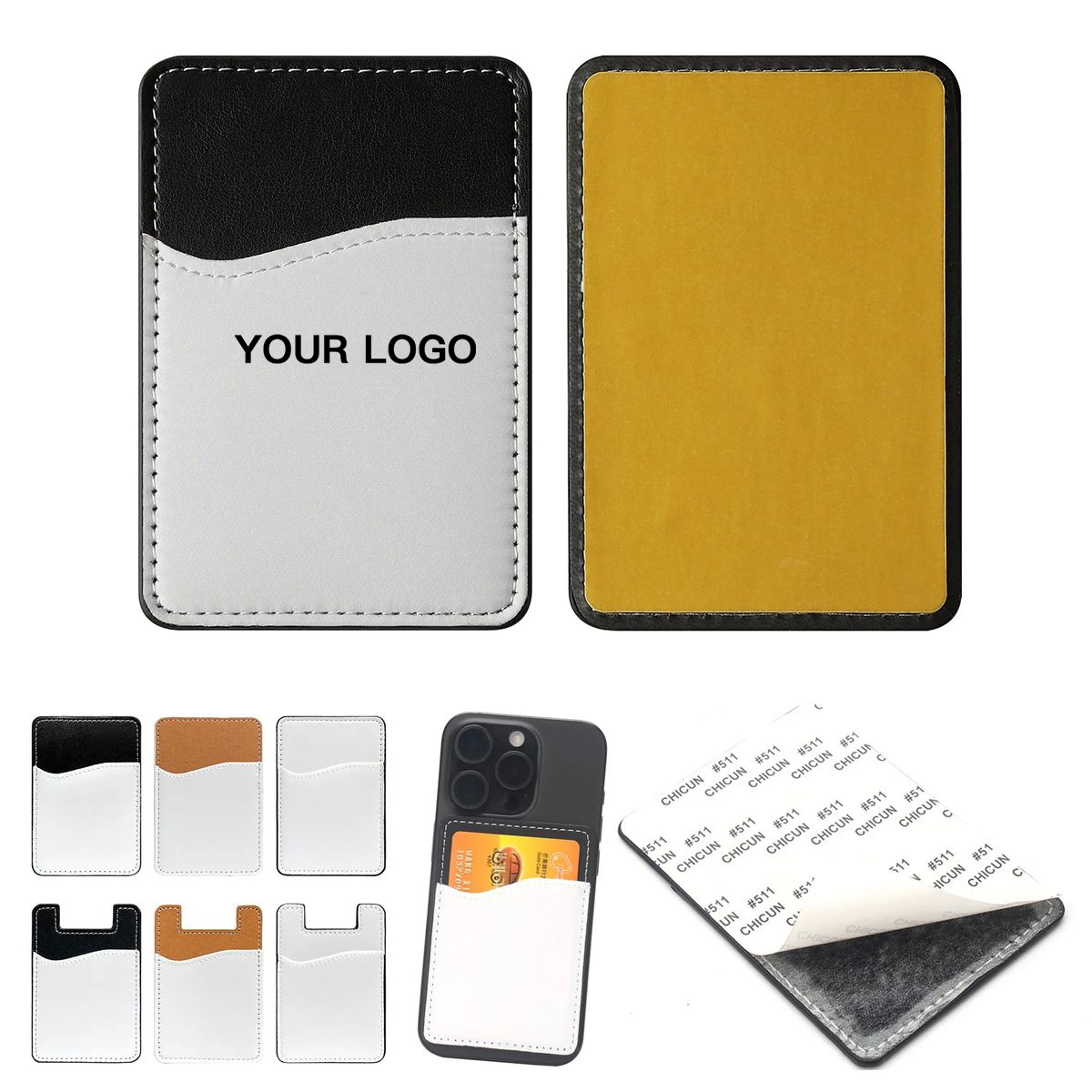 Portable PU Phone Card Holder with Secure Grip 2