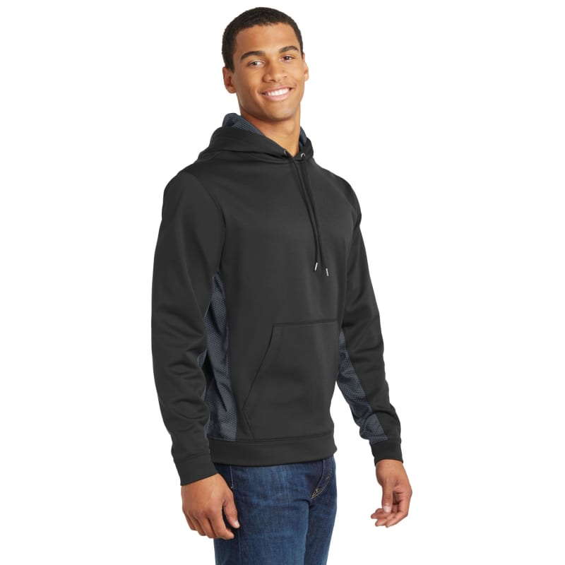 Sport-Tek Sport-Wick CamoHex Fleece Colorblock Hooded Pullover., custom hoodie or sweatshirt with logo imprint 3