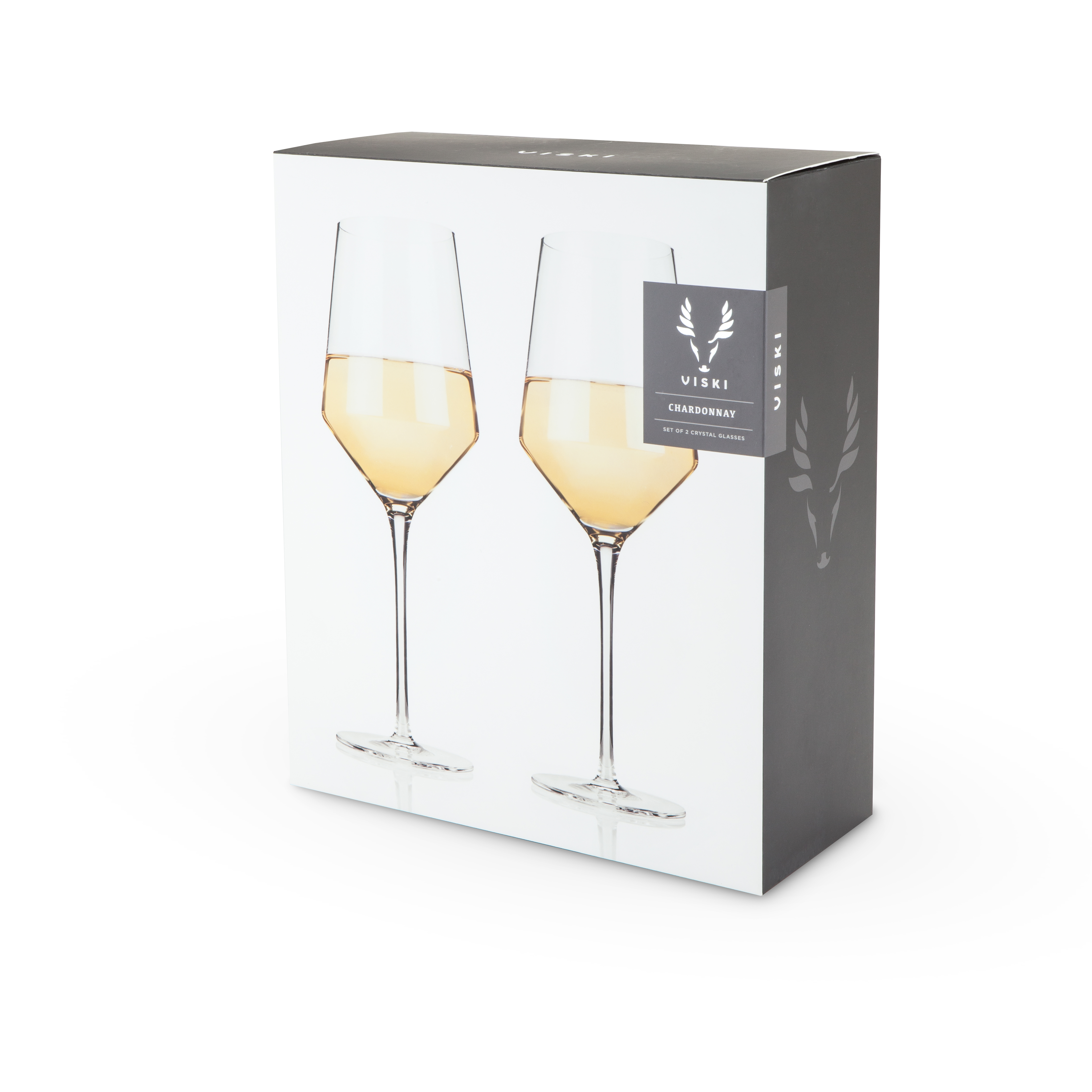 Viski® Raye Angled Crystal Chardonnay Glass, set of 2 7