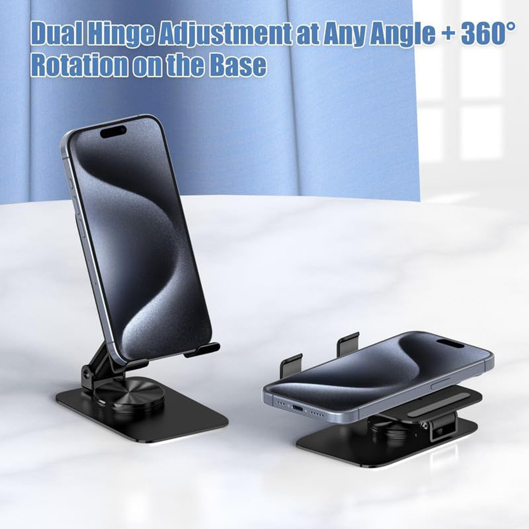 360 Rotating Aluminum Desktop Phone Stand 4
