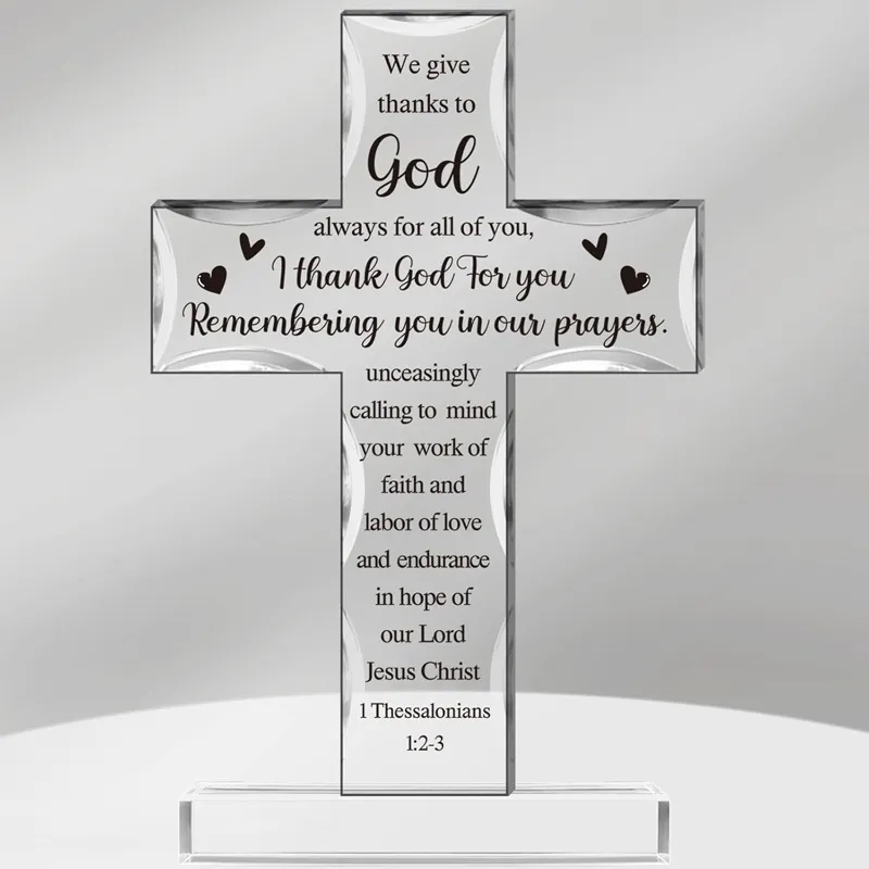 Acrylic Christian Standing Cross 4