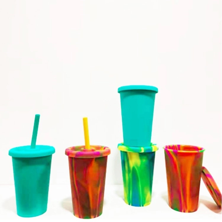 Colorful Silicone Unbreakable Wine Glasses Stemless Cup 2