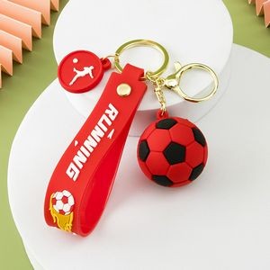 Vibrant 3D Goal Football PVC Keychain Ring 1