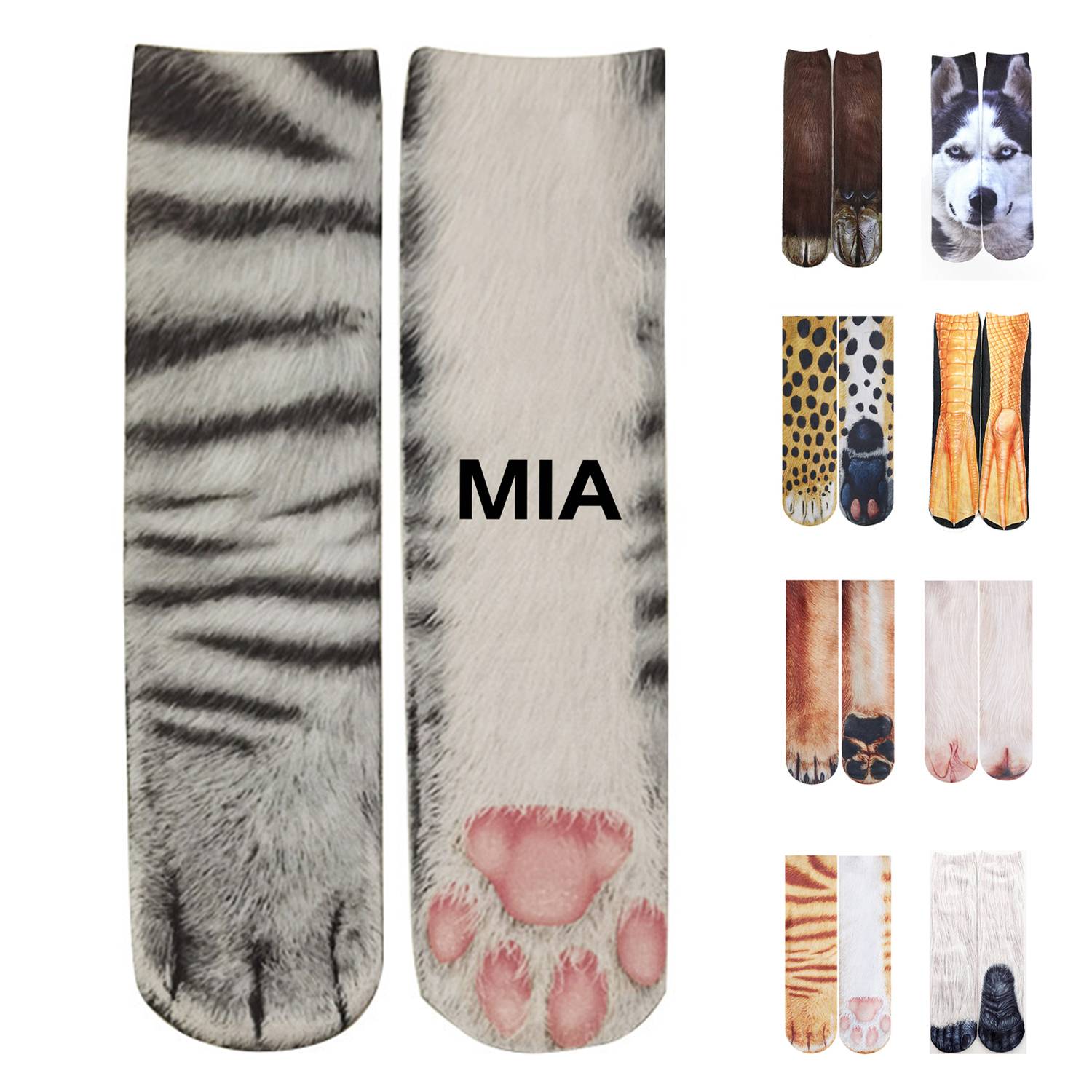 Full color printed 3D animal socks 7